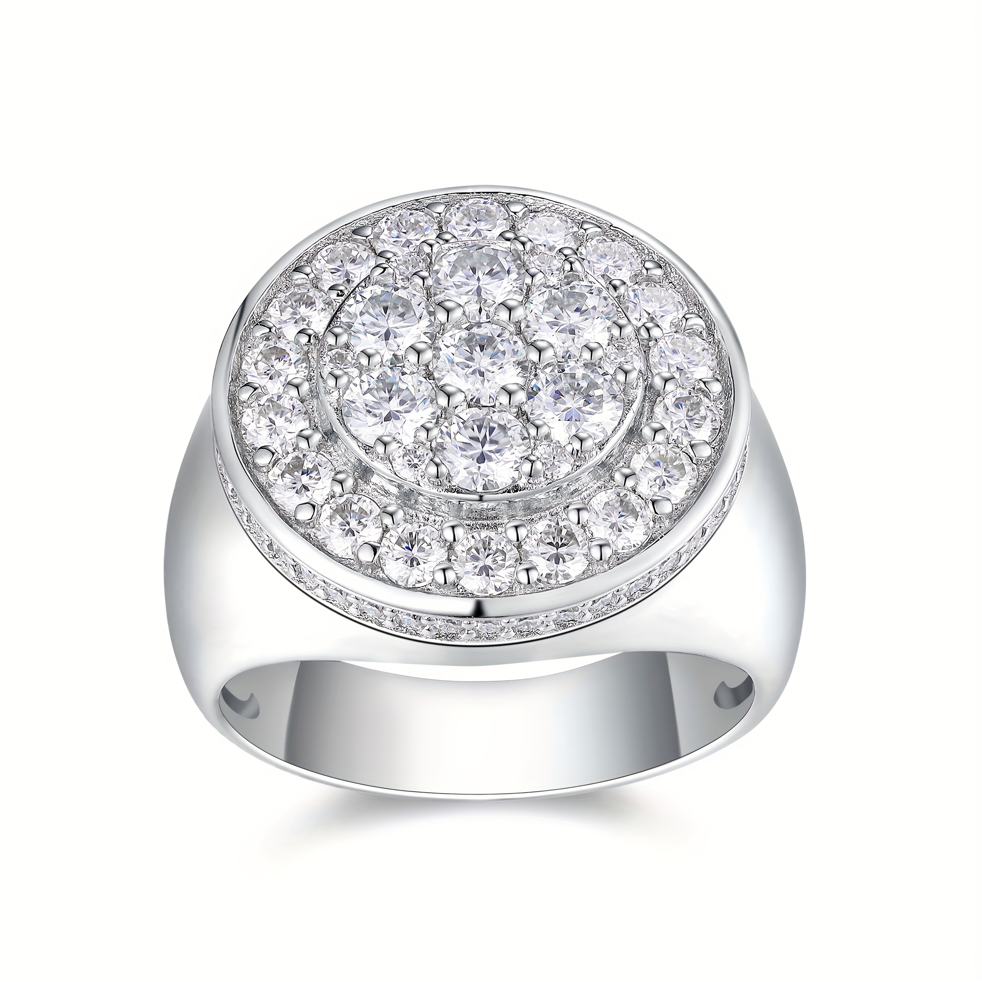 925 Silver Women's 3ct Moissanite Ring PT950 Plated Gold Meson
